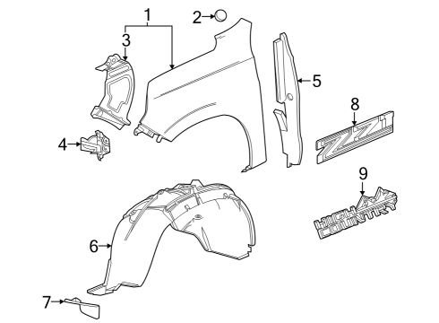 2024 Chevy Tahoe Fender & Components Diagram