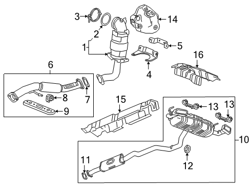 2020 Cadillac XT4 Exhaust Pipe Diagram for 84413788