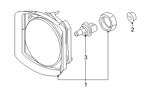 2003 Hummer H2 Headlamp Assembly, Passenger Side Diagram for 15269179