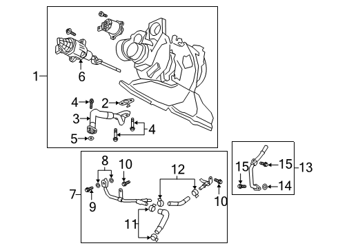 2019 Cadillac CT6 Turbocharger, Passenger Side Diagram for 12696278