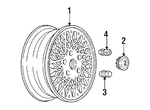 1992 Oldsmobile Silhouette Wheel Covers & Trim Diagram