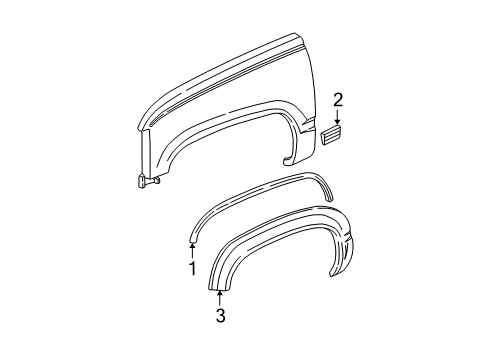 1995 Chevy C1500 Exterior Trim - Fender Diagram