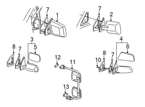 1989 Chevy Astro Outside Mirrors Diagram