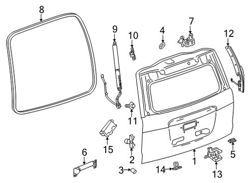 2021 Cadillac Escalade ESV Lift Gate Diagram for 85592485