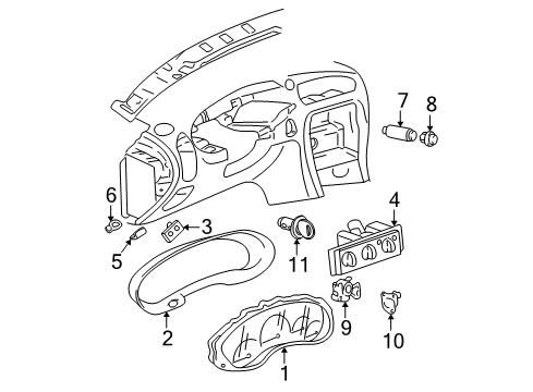 2000 Oldsmobile Alero A/C & Heater Control Units Diagram