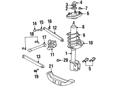 1995 Chevy Lumina Strut Mount, Rear Passenger Side Diagram for 10410966