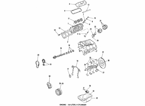 1986 Buick LeSabre Bearings Diagram for 25524301
