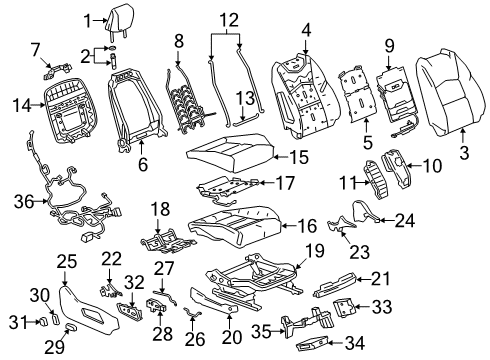 2020 Cadillac XT4 Occupant Sensor, Front Passenger Side Diagram for 84568048