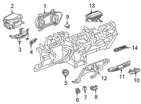 2023 Cadillac XT4 Stoplamp Switch Diagram for 13597420