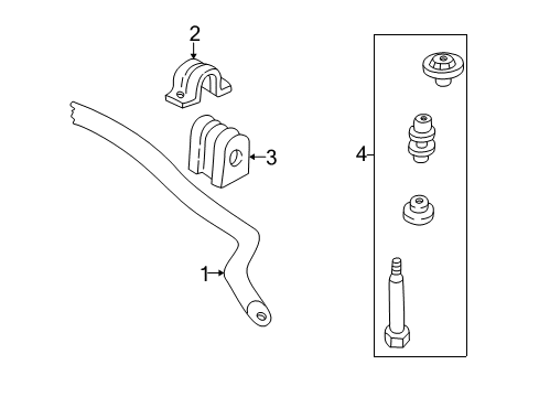2002 Pontiac Montana Stabilizer Bar & Components Diagram 2 - Thumbnail