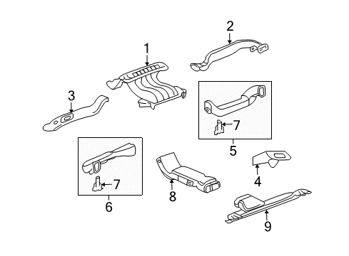 2007 Saturn Outlook Air Distributor, Passenger Side Diagram for 15129466