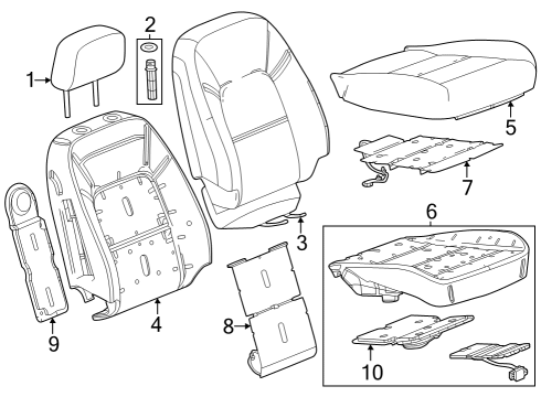 2025 Chevy Colorado Headrest, Black Diagram for 86823901