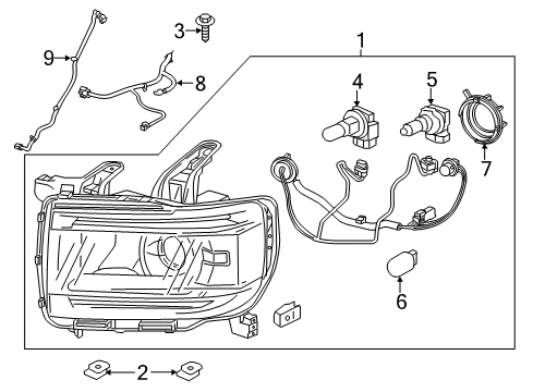 2018 GMC Canyon Headlamp Components Diagram