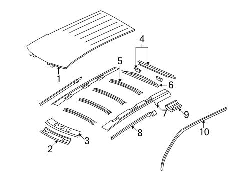 2005 Buick Terraza Windshield Header, Front Diagram for 15110125