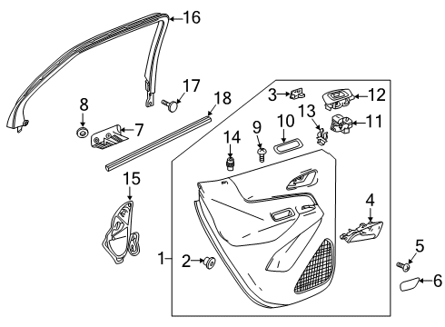 2020 Chevy Equinox Interior Trim - Rear Door Diagram