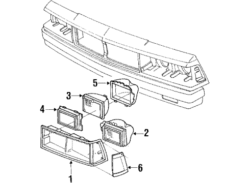 1986 Chevy Celebrity Side Marker Lamp, Passenger Side Diagram for 5974198