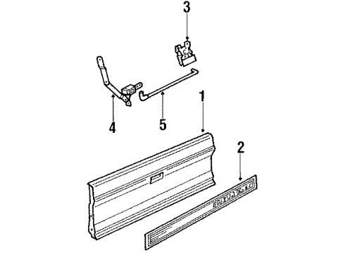 1988 Chevy S10 Tail Gate Diagram