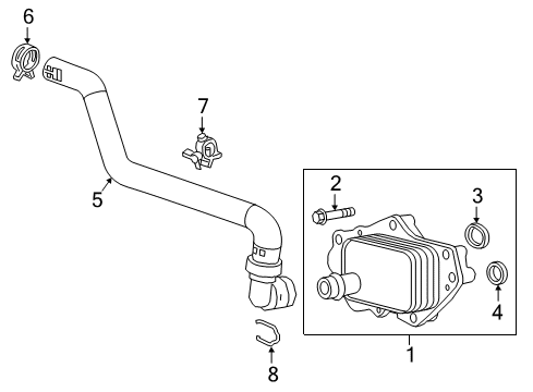 2019 GMC Terrain Oil Cooler Gasket Diagram for 55576424