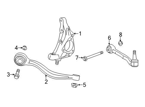 2016 Cadillac ATS Front Suspension Components Diagram 2 - Thumbnail