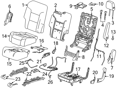 Cushion Frame, Rear Diagram for 84816060