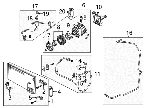 2005 Pontiac GTO Condenser Assembly Diagram for 92148168