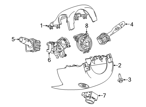 2025 Cadillac XT4 Shroud, Switches & Levers Diagram