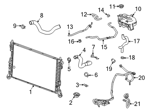 2020 GMC Sierra 1500 Upper Hose Bracket Diagram for 84144291