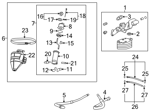 2012 Chevy Corvette Oil Cooler Gasket Diagram for 15203889