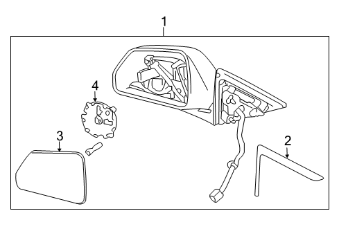 2012 Cadillac CTS Outside Mirrors Diagram 3 - Thumbnail