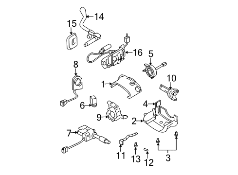 2006 Buick Rendezvous Gear Shift Assembly Diagram for 88963458