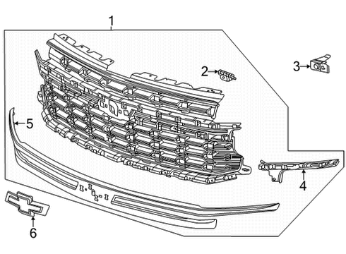 2021 Chevy Suburban Grille & Components Diagram 3 - Thumbnail