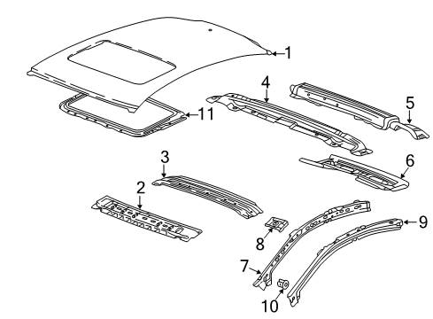 2018 Chevy Cruze Windshield Header Diagram for 13430192