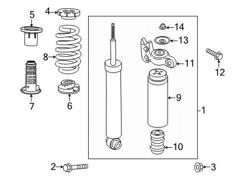2019 Chevy Blazer Shock Absorber, Rear Upper Diagram for 84749052