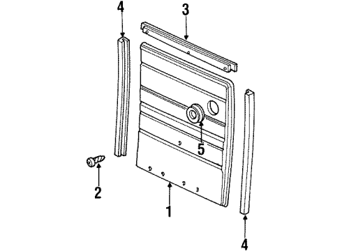 1986 Chevy G10 Interior Trim - Back Door Diagram