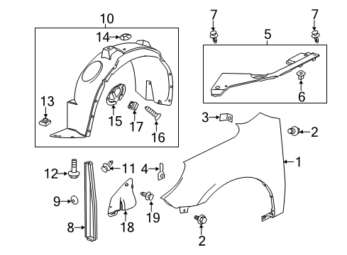 2010 Chevy Equinox Fender & Components Diagram