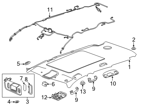 2025 Chevy Blazer Interior Trim - Roof Diagram