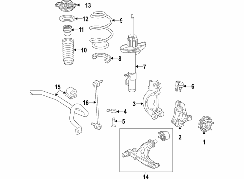 2018 Buick LaCrosse Spring Insulator, Front Diagram for 23284102