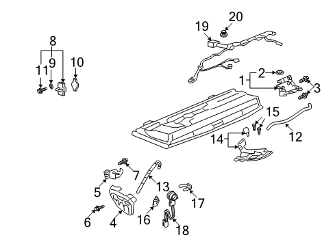 2002 Pontiac Aztek Lock, Rear Driver Side Diagram for 16636579