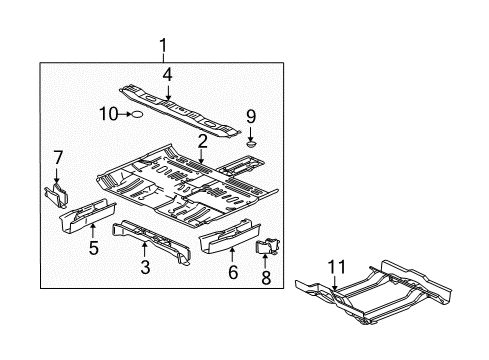 2004 Saturn Vue Front Crossmember Diagram for 19208402