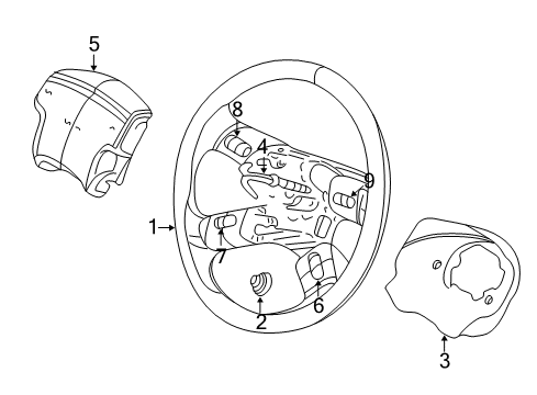 2003 Chevy Trailblazer Steering Wheel & Trim Diagram
