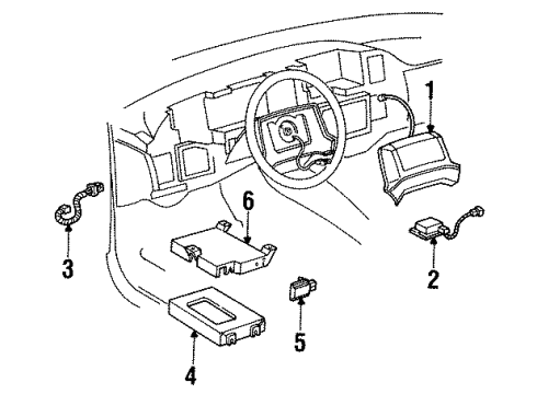 1992 Oldsmobile Custom Cruiser Air Bag Components Diagram