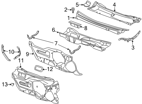 2009 Chevy Malibu Sound Absorber Clip Diagram for 15860014