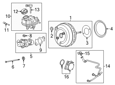 2019 Buick Cascada Booster Assembly Insulator Diagram for 13340989