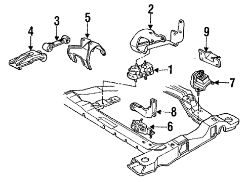 1989 Buick Century Engine & Trans Mounting Diagram 3 - Thumbnail