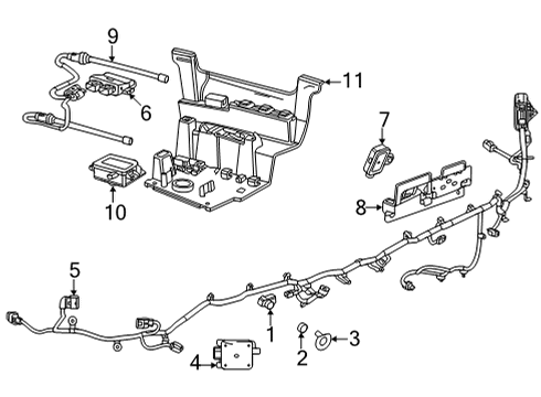 2024 Chevy Suburban Electrical Components - Rear Bumper Diagram