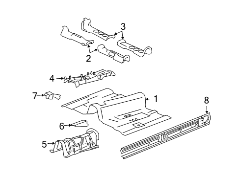 2011 Cadillac STS Floor & Rails Diagram