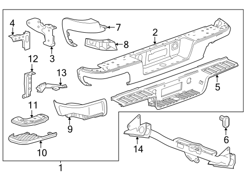 2019 Chevy Colorado Bumper & Components - Rear Diagram 4 - Thumbnail