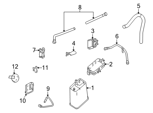 2005 Cadillac XLR Oxygen Sensor Diagram for 12567073