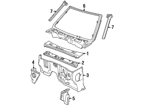 1992 Chevy S10 Cowl Panels Diagram