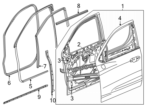 2024 Chevy Silverado EV Door & Components Diagram